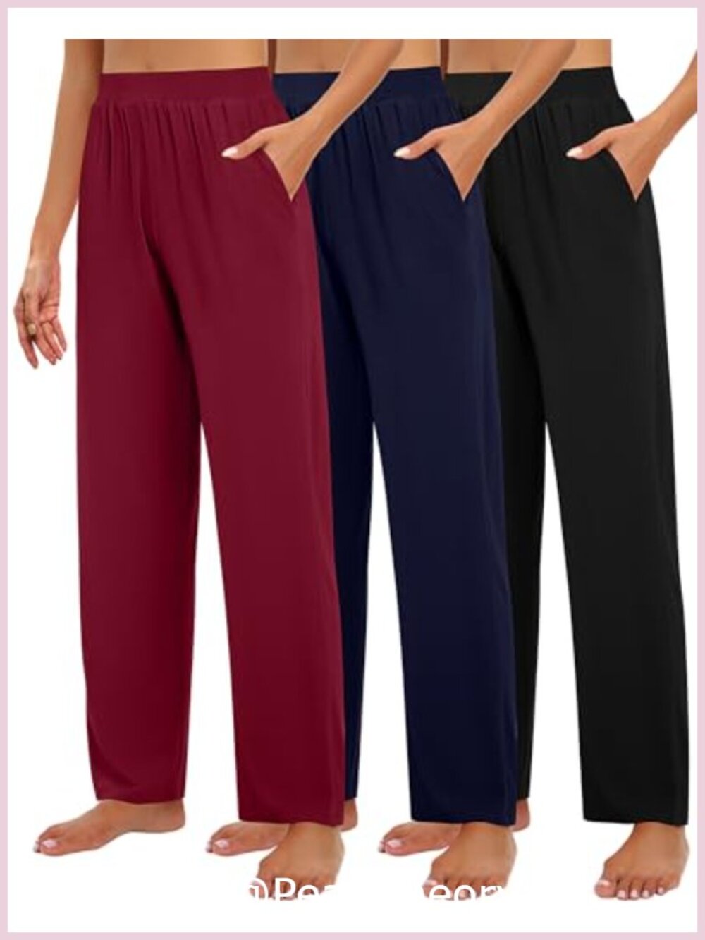 Wide Leg Lounge Pants 3 Pack Soft Stretchy Sweatpants